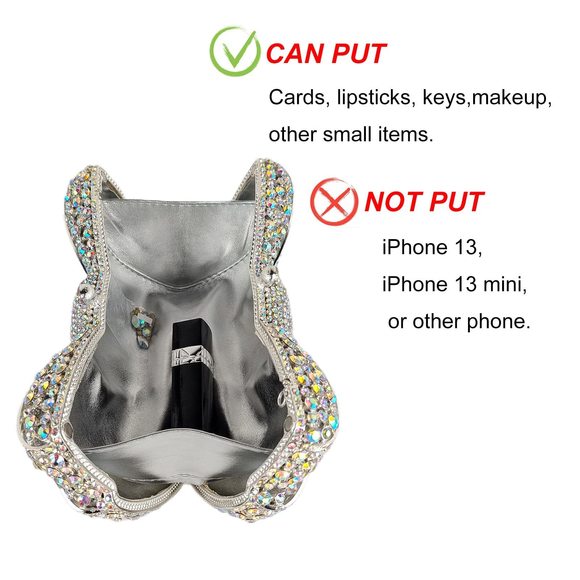 Bowknot Luxury Crystal Clutch Glitter Rhinestone Evening Bag Party V >:) - Picture 4 of 6